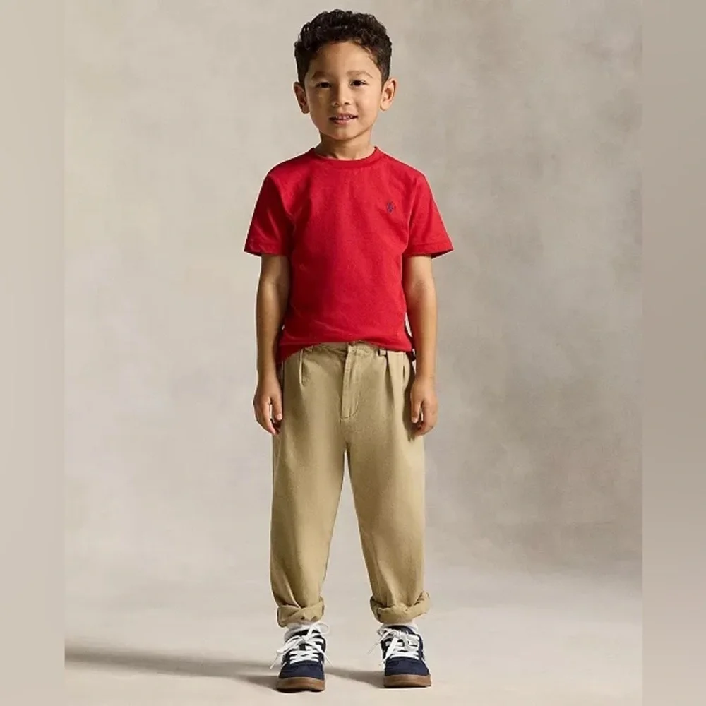 New Ralph Lauren 24 Months Boys' Red Short-Sleeve Polo Tee with Navy Pony